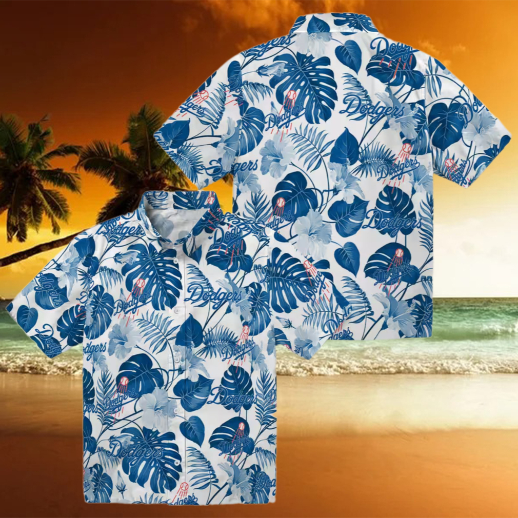 Men’s MLB Dodgers Hawaiian Shirt Blue Floral Tropical Beach Vacation Style Men’s MLB Dodgers Hawaiian Shirt Blue Floral Tropical Beach Vacation Style