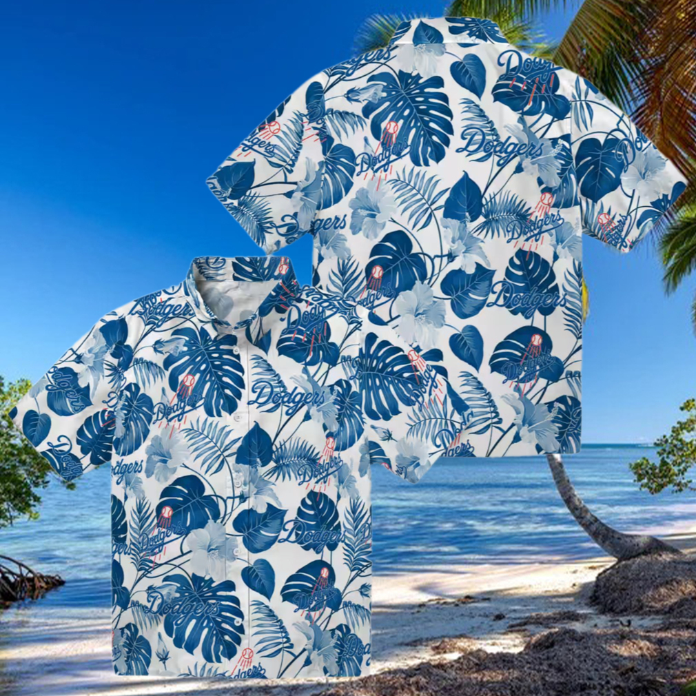 Men’s MLB Dodgers Hawaiian Shirt Blue Floral Tropical Beach Vacation Style Men’s MLB Dodgers Hawaiian Shirt Blue Floral Tropical Beach Vacation Style
