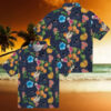 Men’s Miami Marlins Hawaiian Shirt   Tropical Coastal Palms Gift for Baseball Fans