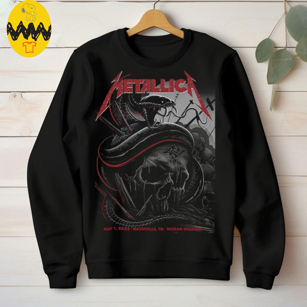 Metallica M72 Nashville Night 1 At Nissan Stadium On May 1 2025 North American Tour Unisex T Shirt Metallica M72 Nashville Night 1 At Nissan Stadium On May 1 2025 North American Tour Unisex T Shirt