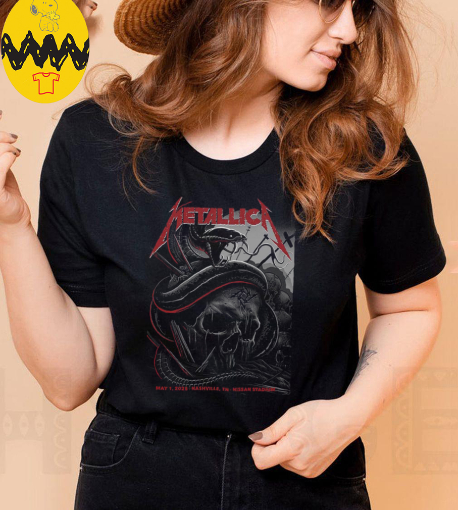 Metallica M72 Nashville Night 1 At Nissan Stadium On May 1 2025 North American Tour Unisex T Shirt Metallica M72 Nashville Night 1 At Nissan Stadium On May 1 2025 North American Tour Unisex T Shirt