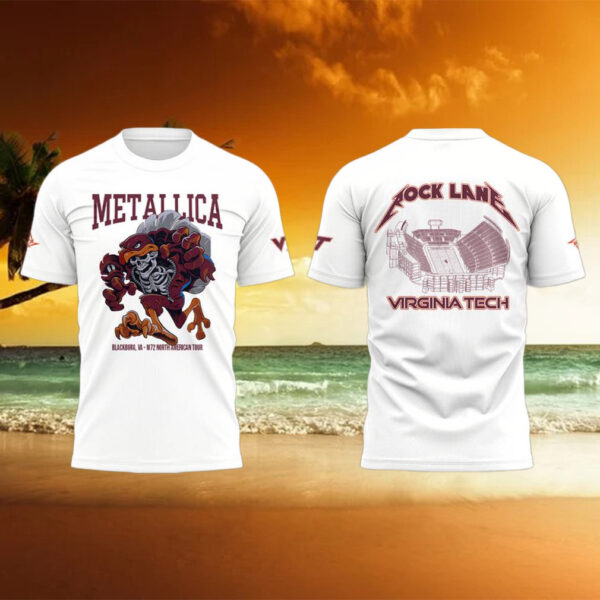 Metallica x Virginia Tech “Lane Rocked” Limited Edition T shirt