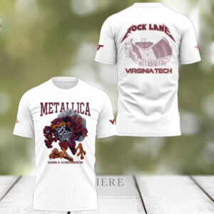 Metallica x Virginia Tech Lane Rocked T Shirt Gifts For Music Fans