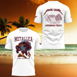 Metallica x Virginia Tech Lane Rocked T Shirt Gifts For Music Fans