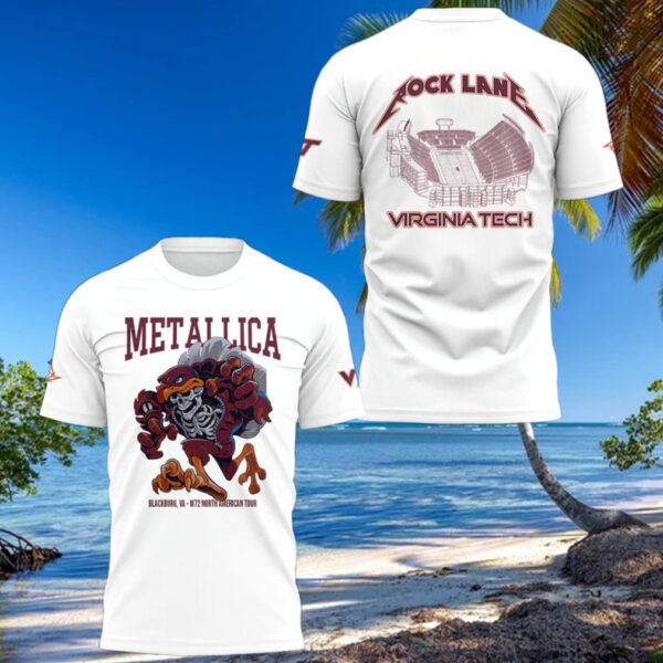 Metallica x Virginia Tech Lane Rocked T Shirt Gifts For Music Fans