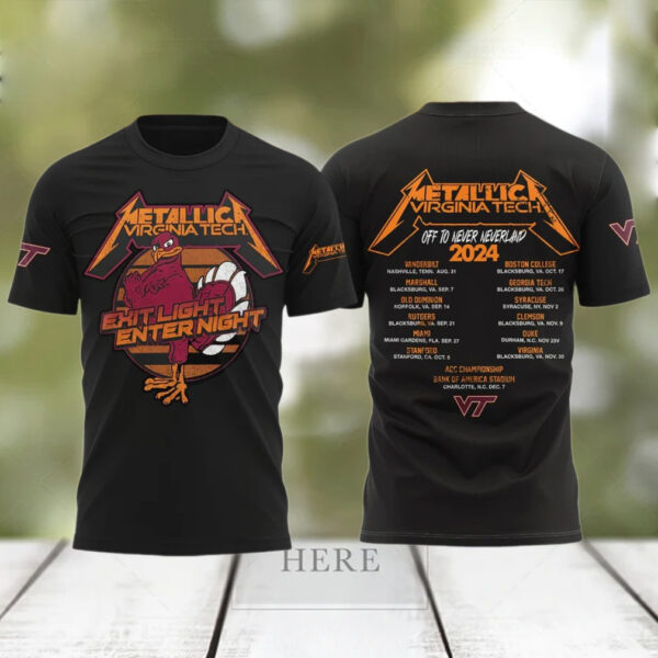 Metallica x Virginia Tech T Shirt Gifts For Someone Who Likes Music
