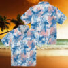 Custom Los Angeles Dodgers Hawaiian Shirt   Tropical Palm Silhouettes for Summer Beach Party
