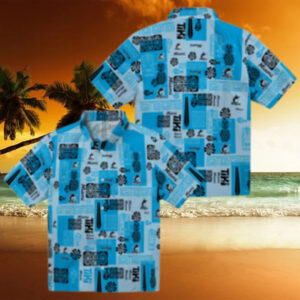Miami Marlins Blue Floral Hawaiian Shirt   MLB Summer Vacation Outfit