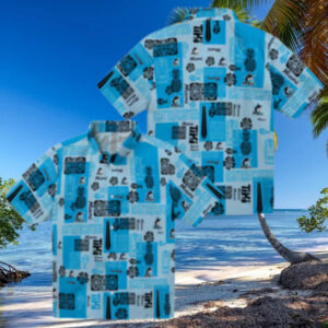 Miami Marlins Blue Floral Hawaiian Shirt   MLB Summer Vacation Outfit