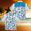 Miami Marlins Leafy Pattern Hawaiian Shirt   Official MLB Fan Gear for Summer Outings