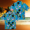 Cool Miami Marlins Baseball Hawaiian Shirt   Surfing Skeleton Design for Fans
