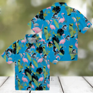 Miami Marlins Floral Hawaiian Shirt Blue Flamingo Summer Game Day Outfit