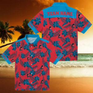 Miami Marlins Floral Print Hawaiian Shirt   2025 Summer Fan Favorite