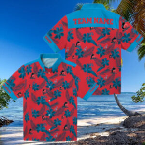 Miami Marlins Floral Print Hawaiian Shirt   2025 Summer Fan Favorite