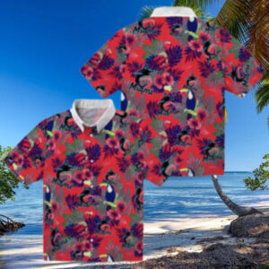 Miami Marlins Hawaiian Shirt for Baseball Fans   Toucan Floral Print