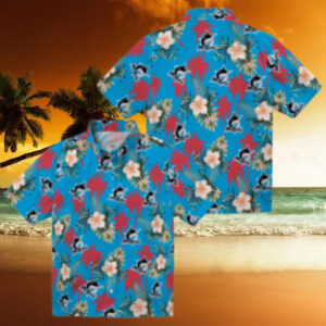 Miami Marlins Hawaiian Shirt for Men   Blue Palm Tree Flower Design, Perfect for Summer BBQ