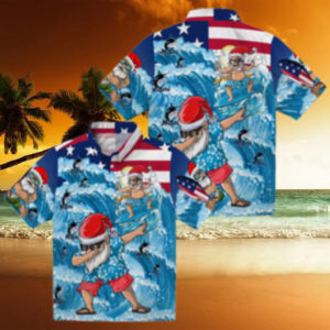 Miami Marlins Holiday Aloha Shirt   Surfing Santa Christmas Gift for Fans