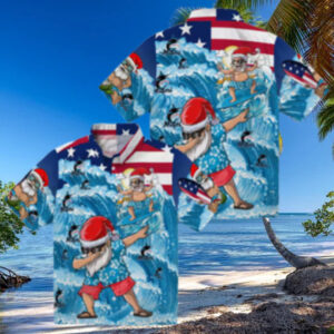 Miami Marlins Holiday Aloha Shirt   Surfing Santa Christmas Gift for Fans