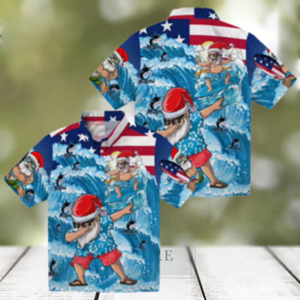 Miami Marlins Holiday Aloha Shirt Surfing Santa Christmas Gift for Fans Miami Marlins Holiday Aloha Shirt Surfing Santa Christmas Gift for Fans
