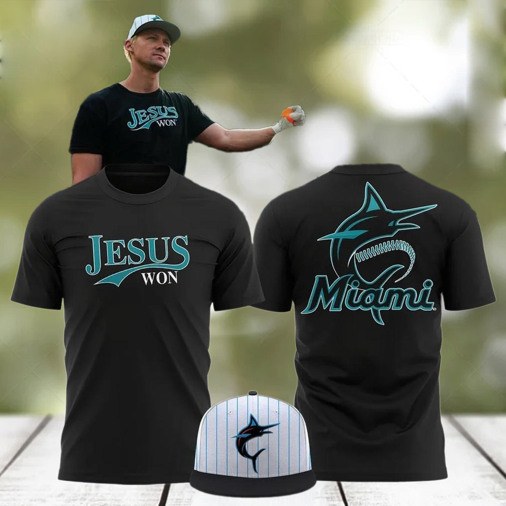 Miami Marlins Jesus Won Limited Edition T Shirt Basketball Fan Gift Ideas Miami Marlins Jesus Won Limited Edition T Shirt Basketball Fan Gift Ideas