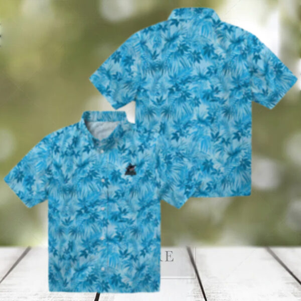 Miami Marlins Leafy Pattern Hawaiian Shirt   Official MLB Fan Gear for Summer Outings