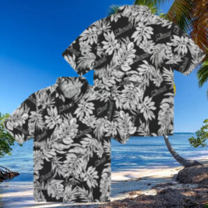 Miami Marlins Monstera Leaf Pattern Hawaiian Shirt   MLB Tropical Summer Shirt for Men