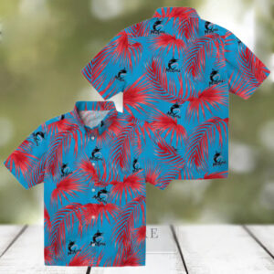 Miami Marlins Tropical Leafy Palms Hawaiian Shirt   MLB Summer Beachwear