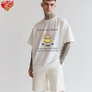 Minion yoga give me the strength to walk away from stupid people without slapping them shirt