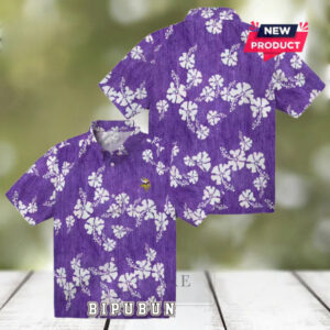 Minnesota Vikings Purple Hibiscus Clusters Hawaiian Shirt