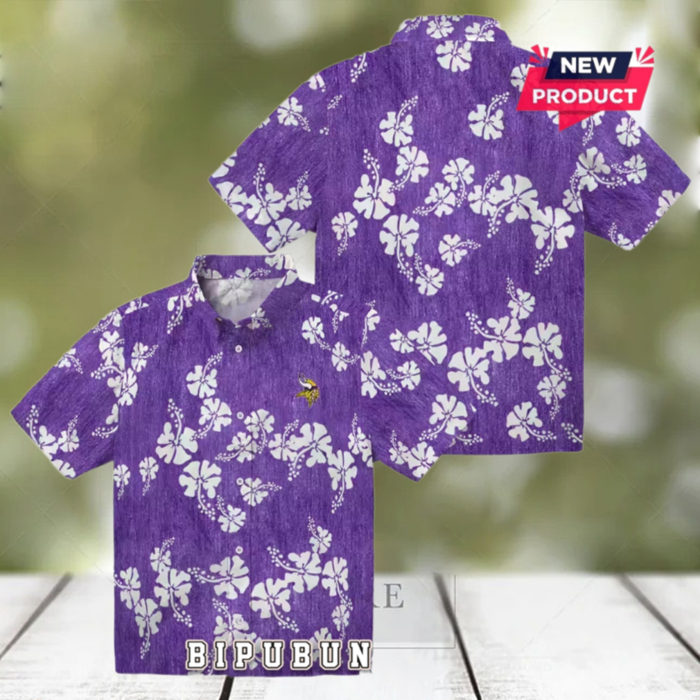 Minnesota Vikings Purple Hibiscus Clusters Hawaiian Shirt Minnesota Vikings Purple Hibiscus Clusters Hawaiian Shirt