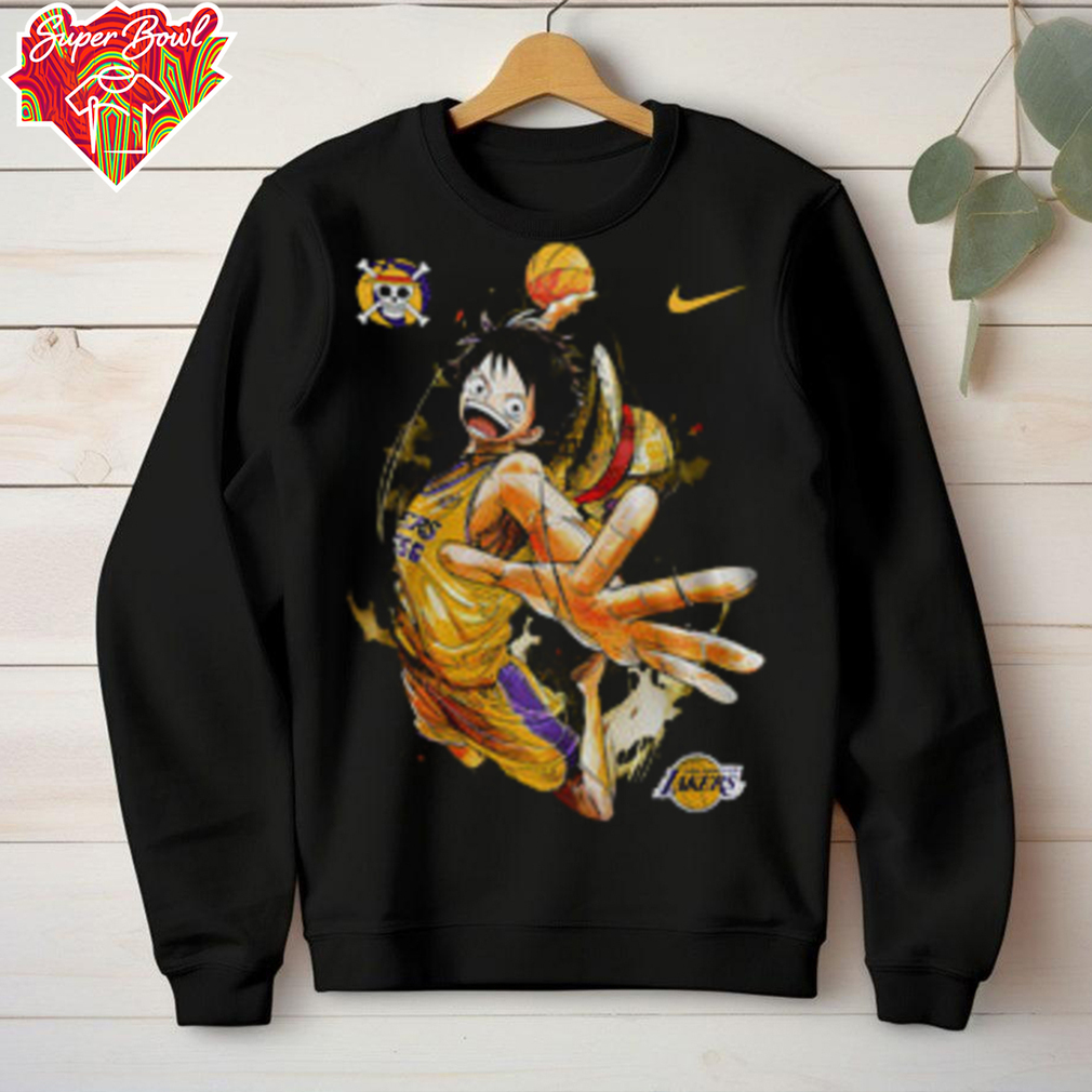 Monkey D Luffy One Piece The Straw Hat Pirates Are Joining The Lakers T Shirt Gifts For Him Monkey D Luffy One Piece The Straw Hat Pirates Are Joining The Lakers T Shirt Gifts For Him
