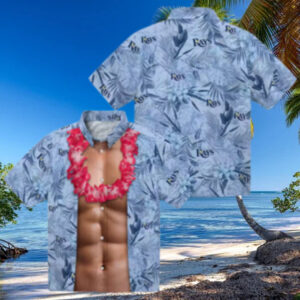 Navy Tampa Bay Rays Hawaiian Shirt with Chest Illusion   Summer MLB Beach Apparel