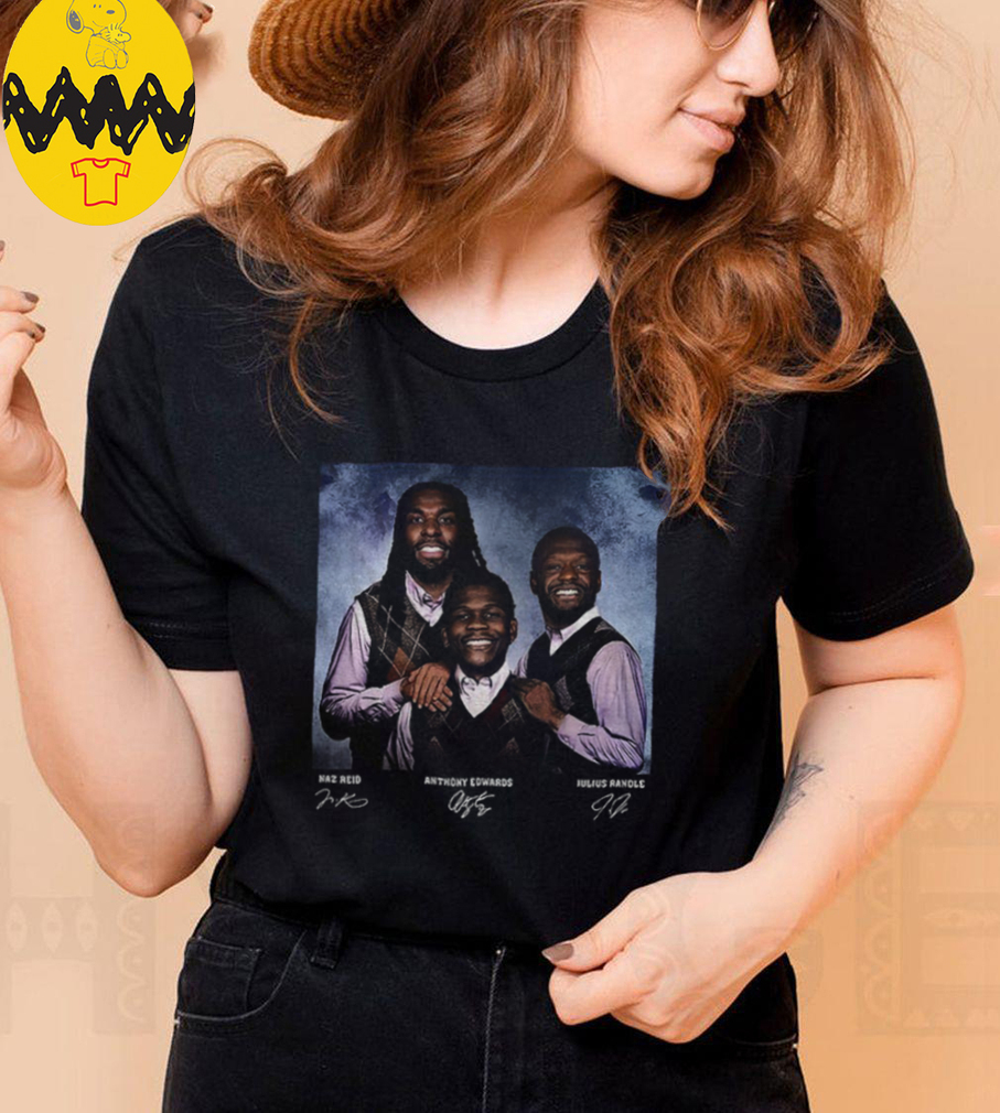 Naz Reid Anthony Edwards Julius Randle Basketball Signature Vintage NBA shirt Naz Reid Anthony Edwards Julius Randle Basketball Signature Vintage NBA shirt