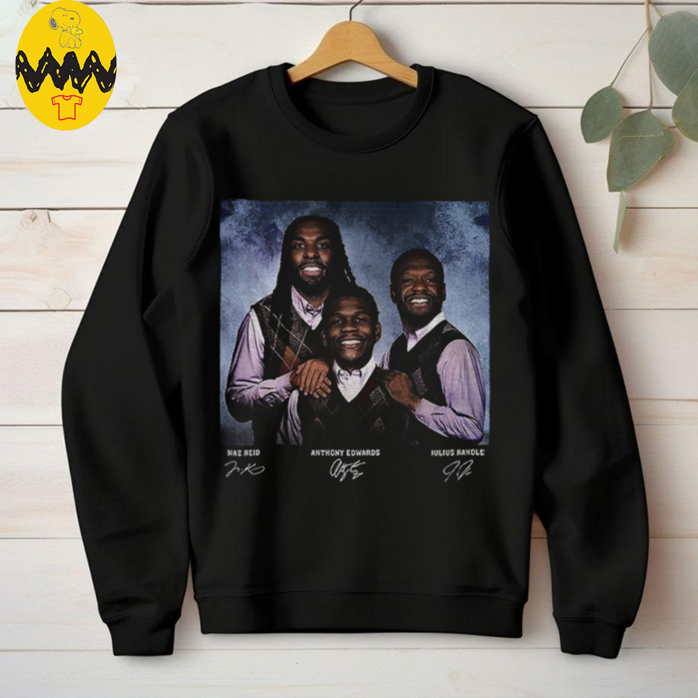 Naz Reid Anthony Edwards Julius Randle Basketball Signature Vintage NBA shirt Naz Reid Anthony Edwards Julius Randle Basketball Signature Vintage NBA shirt