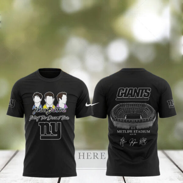 New York Giants Jonas20 Living The Dream Tour 2025 T Shirt