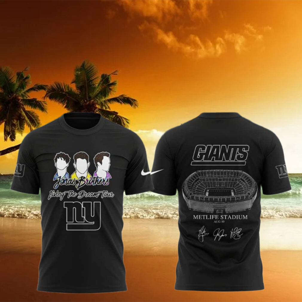New York Giants Jonas20 Living The Dream Tour 2025 T Shirt New York Giants Jonas20 Living The Dream Tour 2025 T Shirt