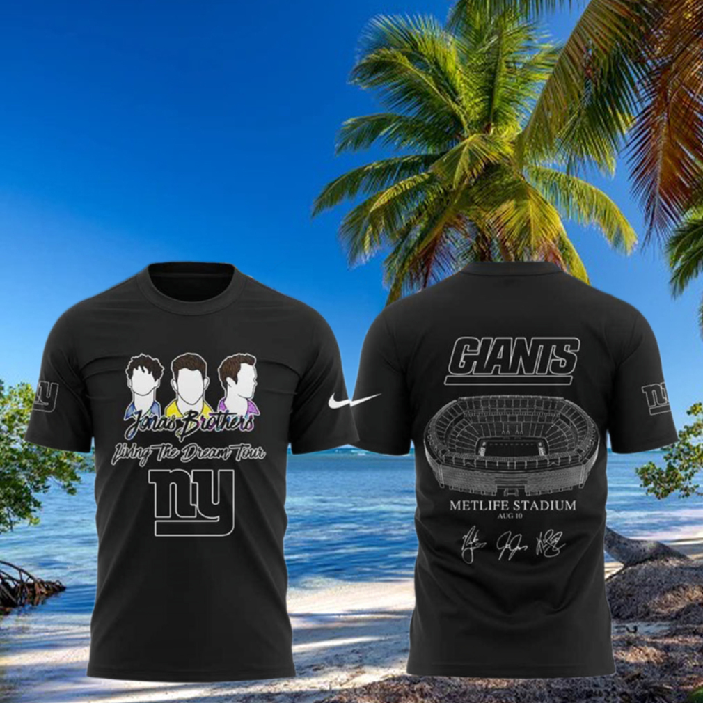 New York Giants Jonas20 Living The Dream Tour 2025 T Shirt New York Giants Jonas20 Living The Dream Tour 2025 T Shirt