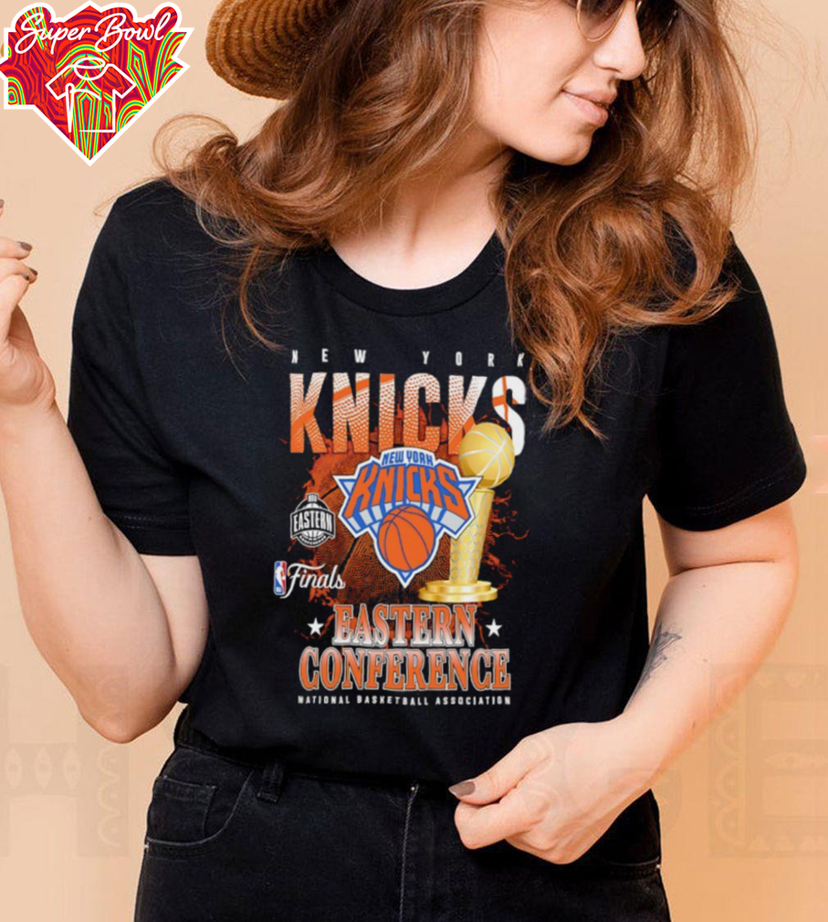 New York Knicks 2025 NBA Eastern Conference Finals trophy shirt New York Knicks 2025 NBA Eastern Conference Finals trophy shirt