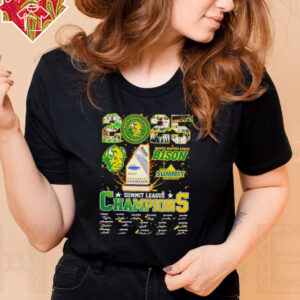 North Dakota State Bison 2025 Summit League Champions signatures shirt