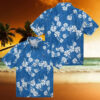 Official Kansas City Royals Blue Hawaiian Shirt   Floral Hibiscus Short Sleeve