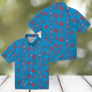 Official Miami Marlins Aloha Short Sleeve Shirt Blue Tropical Floral Baseball Apparel