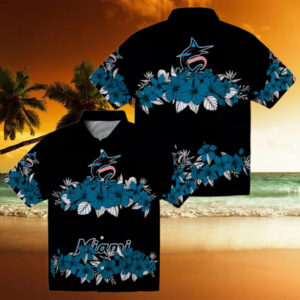Official Miami Marlins Hibiscus Hawaiian Shirt Perfect MLB Summer Beach Shirt for Fans