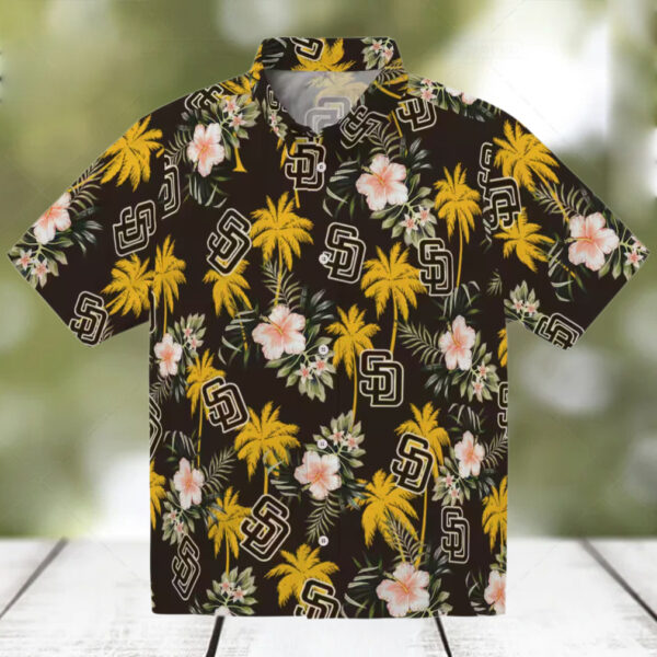 Official San Diego Padres Palm Tree Hawaiian Shirt   Brown MLB Summer Shirt for Fans