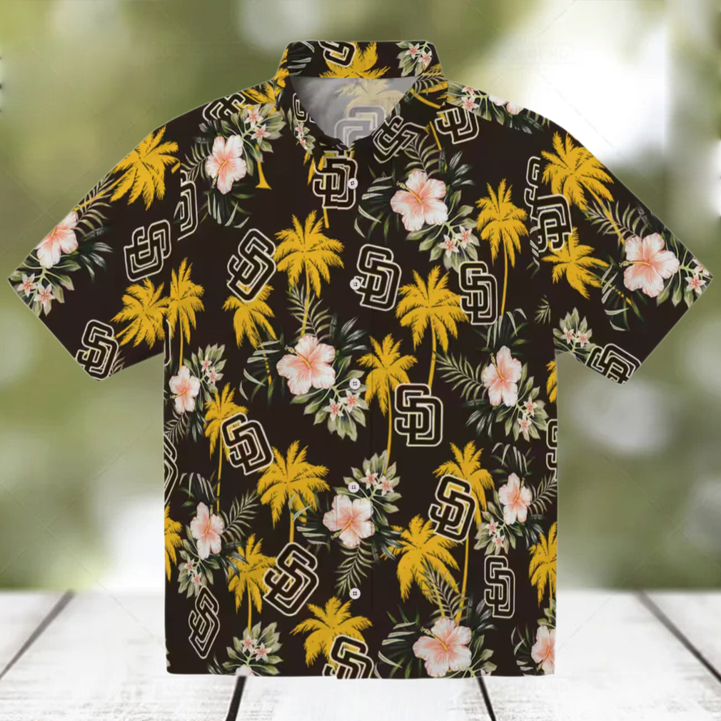 Official San Diego Padres Palm Tree Hawaiian Shirt Brown MLB Summer Shirt for Fans Official San Diego Padres Palm Tree Hawaiian Shirt Brown MLB Summer Shirt for Fans