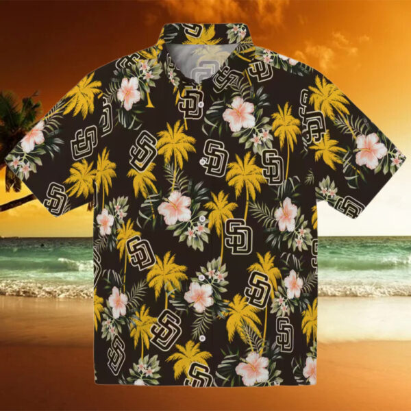 Official San Diego Padres Palm Tree Hawaiian Shirt   Brown MLB Summer Shirt for Fans