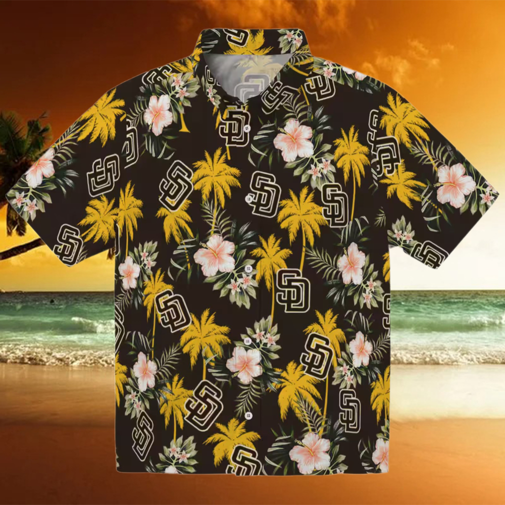 Official San Diego Padres Palm Tree Hawaiian Shirt Brown MLB Summer Shirt for Fans Official San Diego Padres Palm Tree Hawaiian Shirt Brown MLB Summer Shirt for Fans