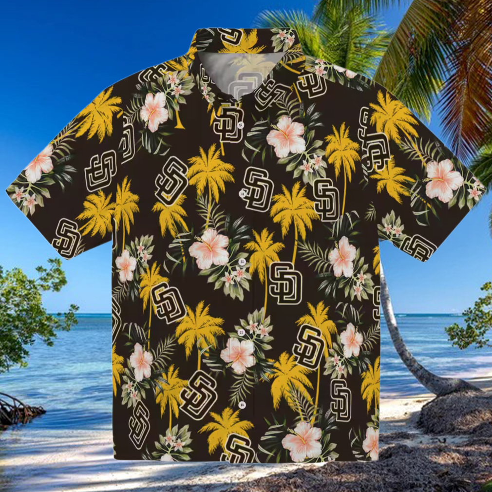 Official San Diego Padres Palm Tree Hawaiian Shirt Brown MLB Summer Shirt for Fans Official San Diego Padres Palm Tree Hawaiian Shirt Brown MLB Summer Shirt for Fans
