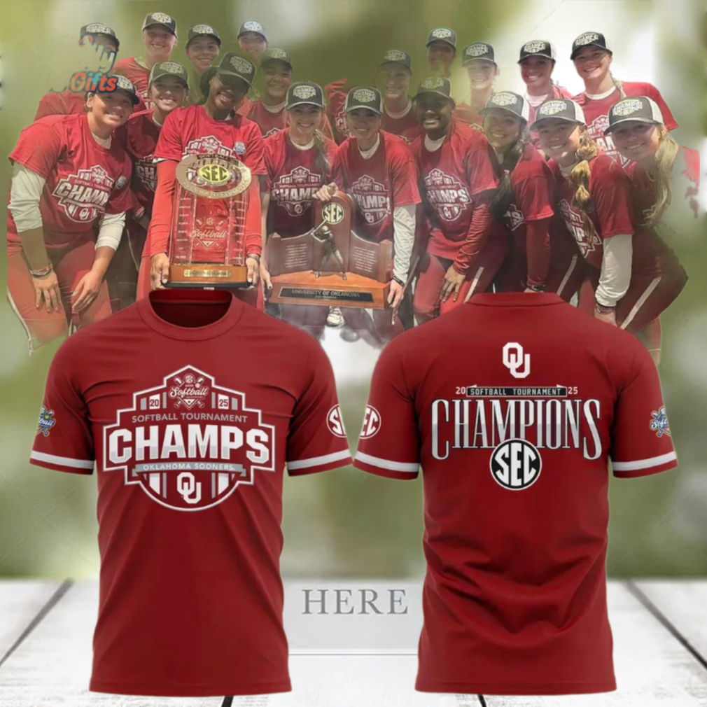 Oklahoma Sooners 2025 SEC Softball Conference Tournament Champions T Shirt Oklahoma Sooners 2025 SEC Softball Conference Tournament Champions T Shirt