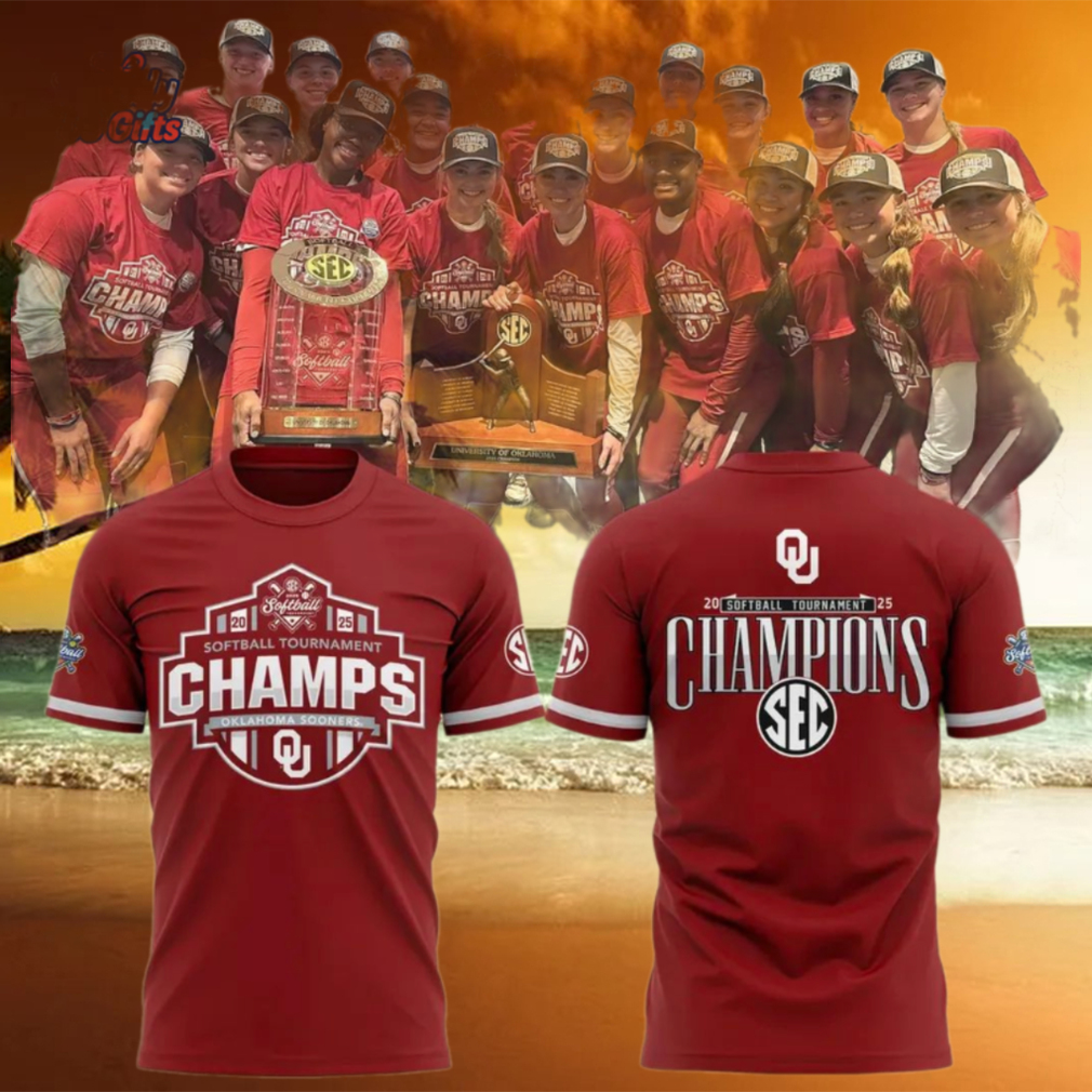 Oklahoma Sooners 2025 SEC Softball Conference Tournament Champions T Shirt Oklahoma Sooners 2025 SEC Softball Conference Tournament Champions T Shirt