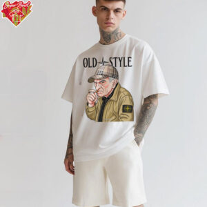 Old Style Man with Cap Graphic T Shirt